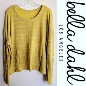 Bella Dahl Oversized Yellow Tonal Stripe Sweater S
